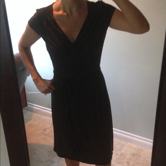 Brown wrap dress