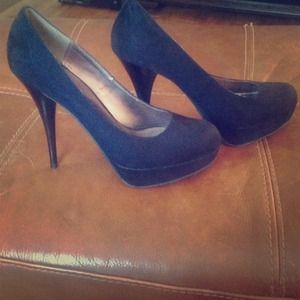 ****Sold**** Candie's Black Suede Heels. Size 8