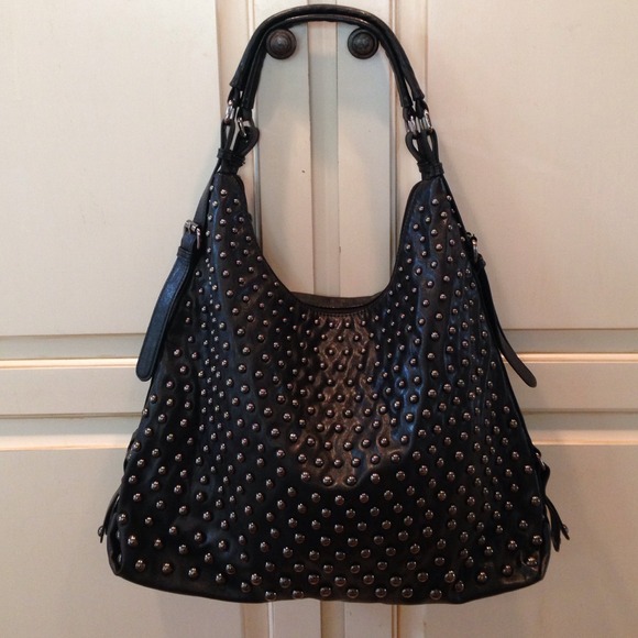 Olivia + Joy black studded handbag