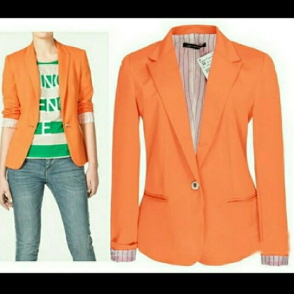 Zara Jackets & Blazers - Zara Coral Orange blazer