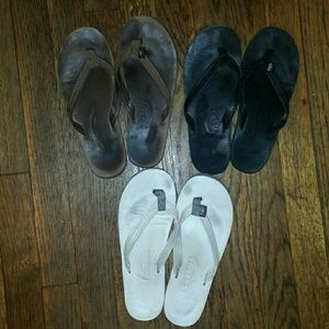 Rainbow flip flops