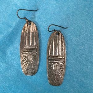 Antique Silver Spoon Handle Earrings