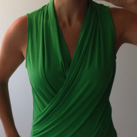 Green drape front top