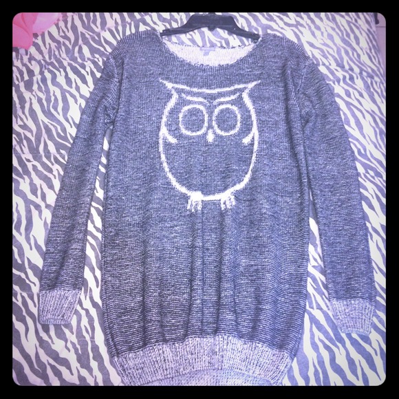 Grey owl sweater.