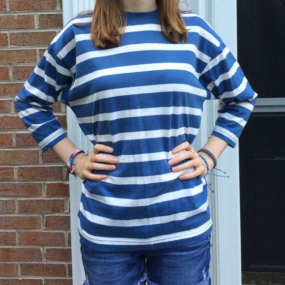 ❌SOLD! Three-quarter Sleeved Striped Tee