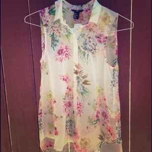 HOST PICK Floral Chiffon Tank
