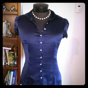 Bebe button up silk top