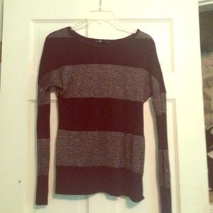 grey and black sparkly stripes long sleeve