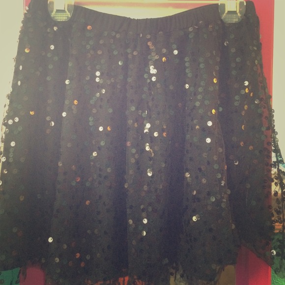 Black sparkly skater skirt from Material Girl