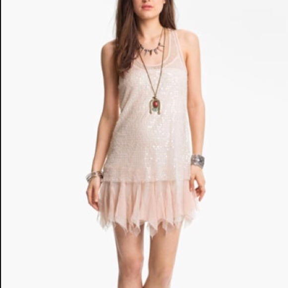 Free people pink sheer dress