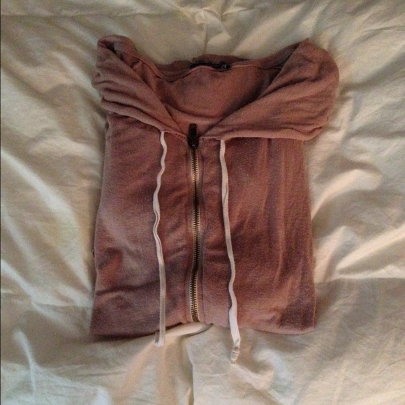 Brandy melville creme blush sydney zip hoodie
