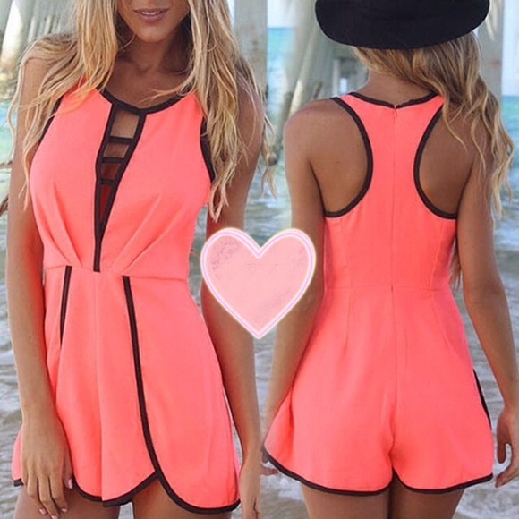 Dresses & Skirts - FINAL SALE♥️Neon cut out romper playsuit