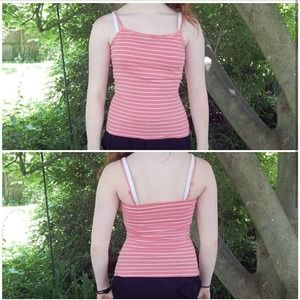 Pink white striped cami