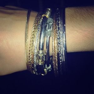 Gorgeous silver and gold bangles