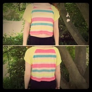 Rainbow striped crop top