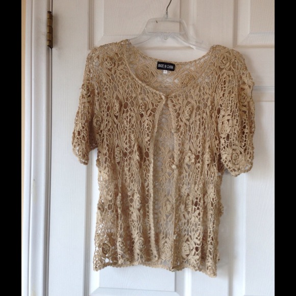Elegant crochet cover up in Taupe