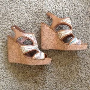 Multicolored Woven Wedges