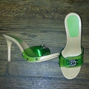 Bebe jelly green heels