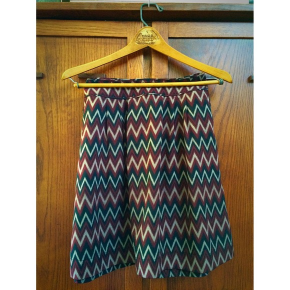 Maroon & Black Chevron Skirt