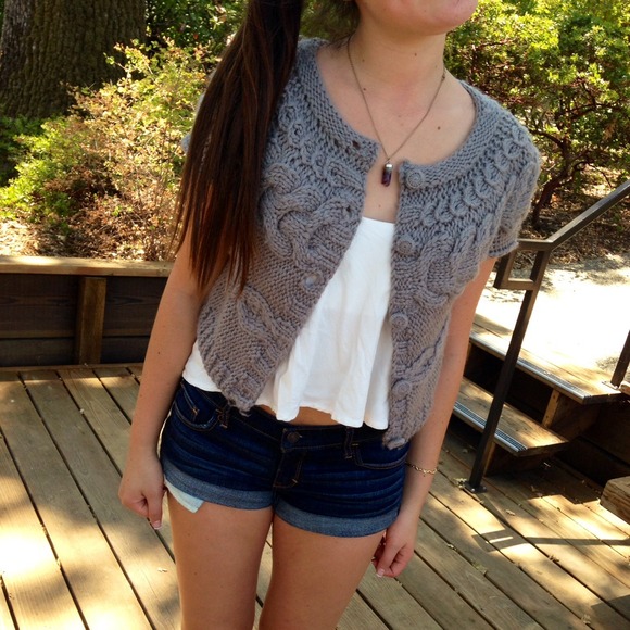 Lucky Brand cropped knit cardigan