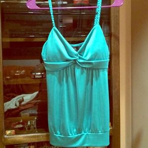 Turquoise braided strap top