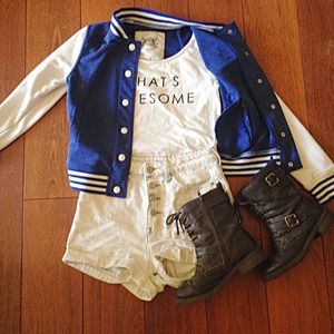 Blue varsity jacket