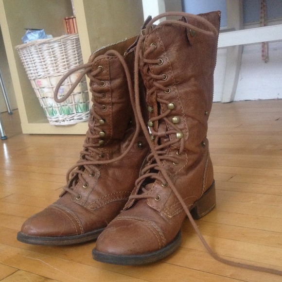 ON HOLD - Brown Steve Madden Combat boots