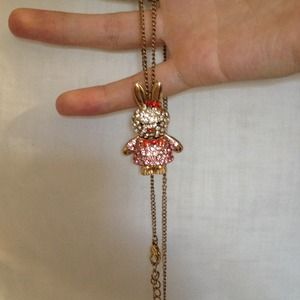 Gold bunny necklace.