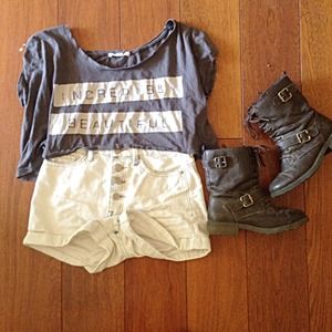 Grey oversized crop top