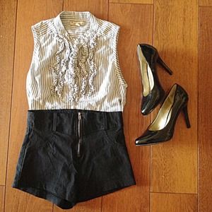 Striped ruffled top