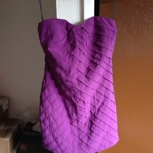 Purple strapless dress
