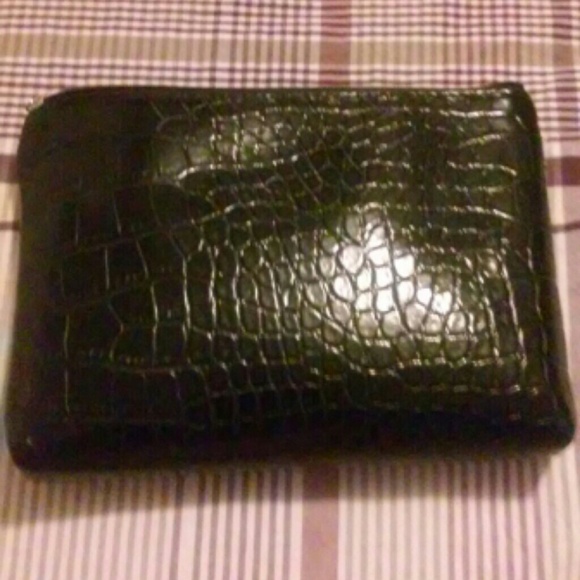Black Alligator Print Travel/Make-up Bag - Picture 1 of 3