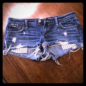 Dark blue frayed shorts-- Abercrombie & Fitch