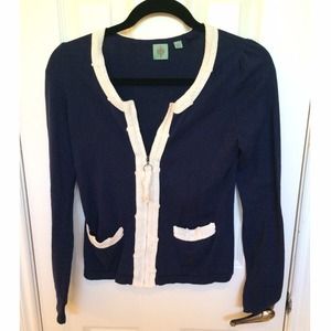 Anthropologie Navy Blue, Lace Cardigan