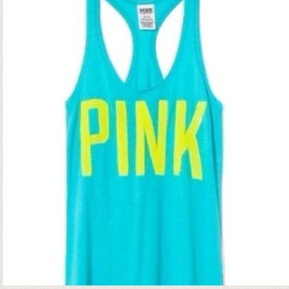 SOLD Victoria's Secret PINK Aqua Racerback Tank