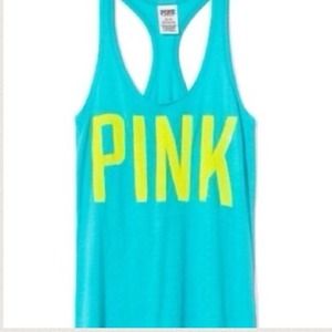 SOLD Victoria's Secret PINK Aqua Racerback Tank