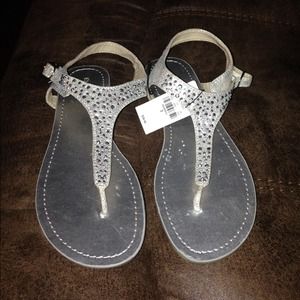 Brand new silver Express sandals