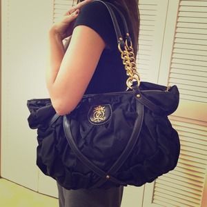 Juicy Couture Black Ruffled Nylon Bag
