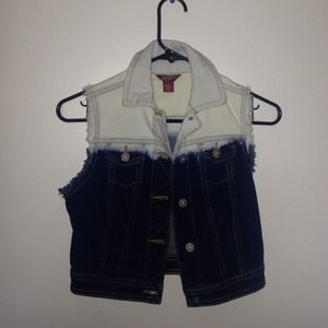 Ombré denim vest