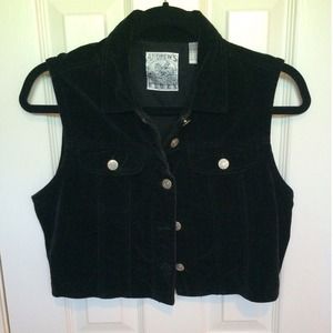 Vintage Black Velvet Vest