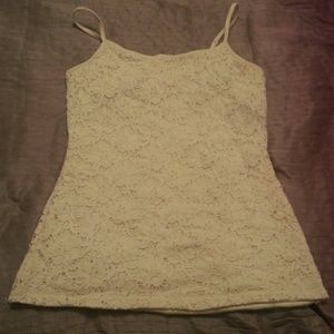 Pretty crochet ivory tank top!