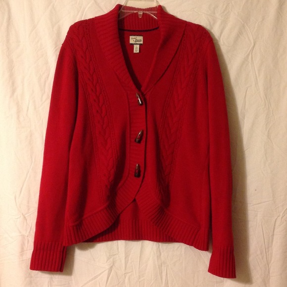Red sweater from Bass