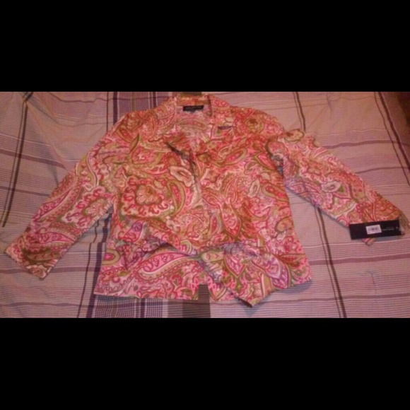 Retro Blouse by Jones New York &Co. Nwt - Picture 1 of 3