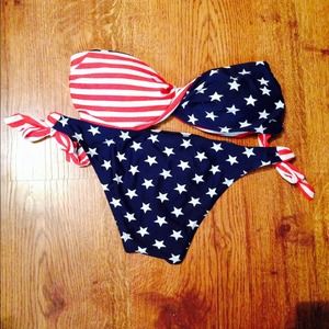 Patriotic Strapless Bathing Suit