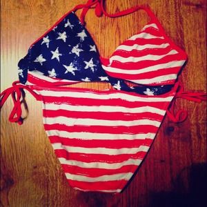 Patriotic Stars and Stripes Bathing Suit.