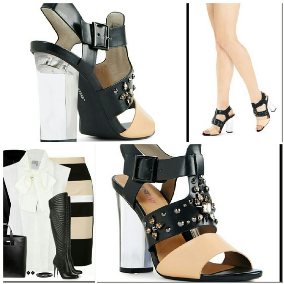 Brand new Gorgeous studded clear heel shoes