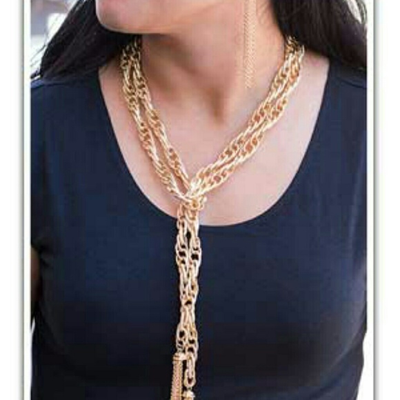 Gold Scarf Necklace