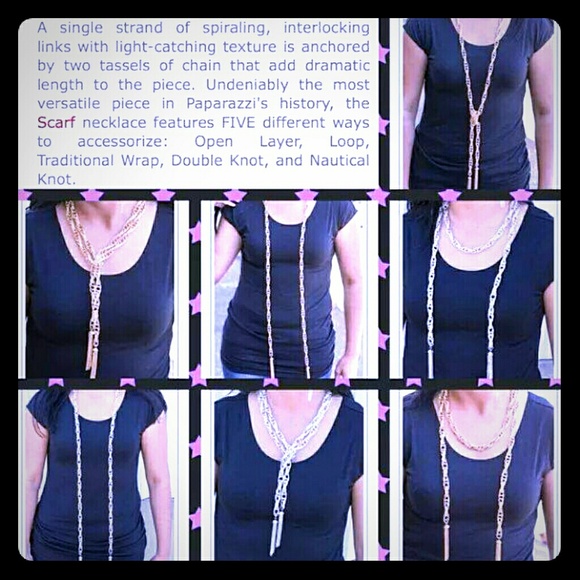 Silver scarf necklace