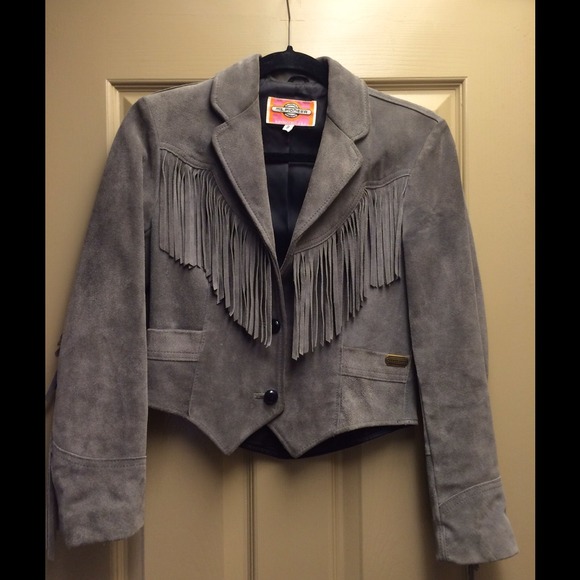 Ms pioneer fringe suede cowgirl jacket