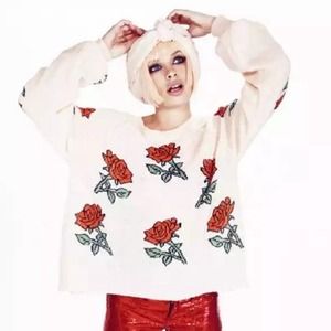 Wildfox White Label a rose is a rose sweater